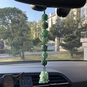 Green Aventurine - Hanging Gemstone Ornament - for windows, cars, & more